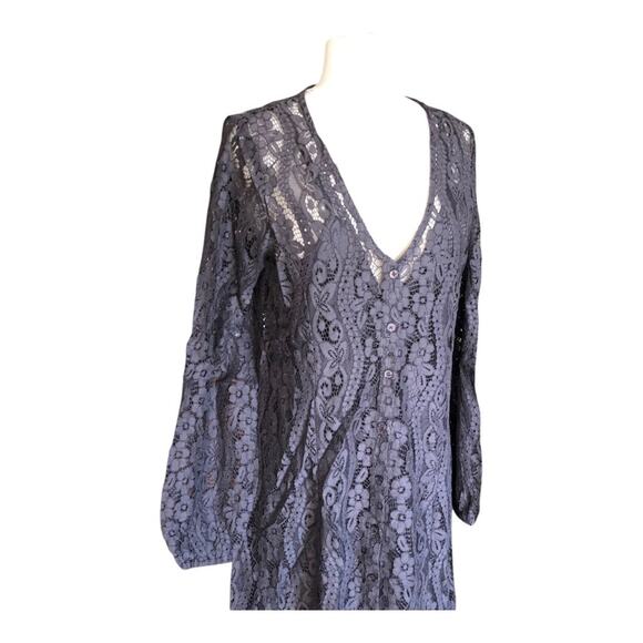 LoveStitch NWT Romantic Love Letter Dark Gray Feminine Lace Mini Dress Medium - Picture 3 of 16